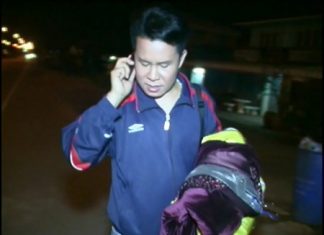 Monsit Kamsoi informs his management about the accident.